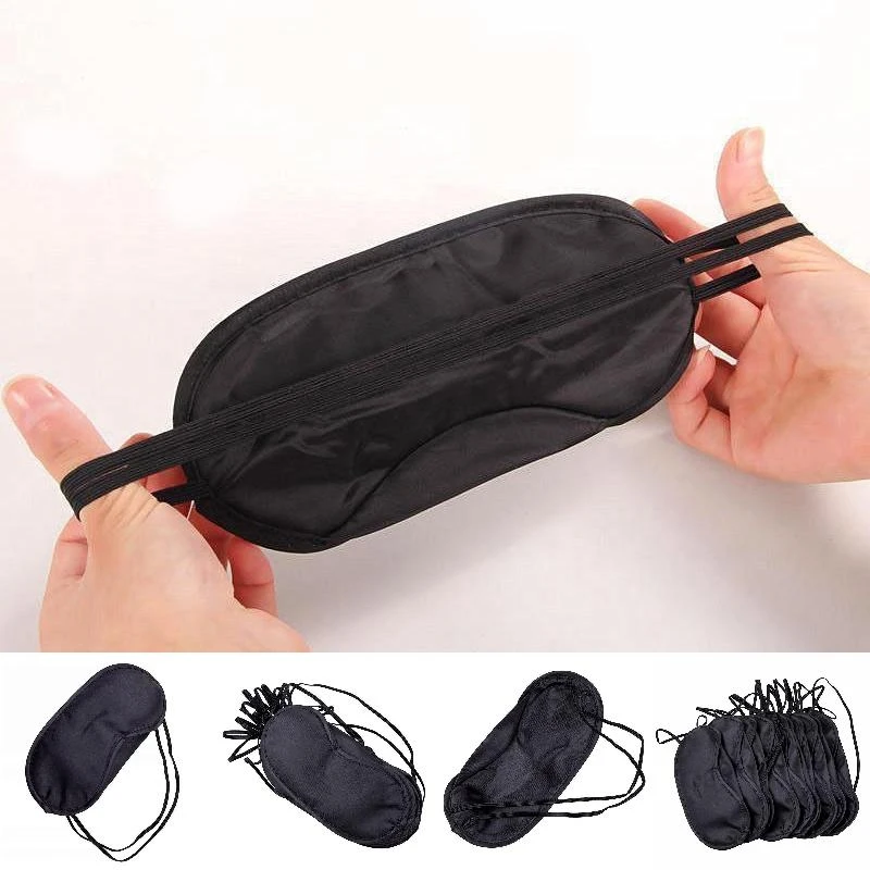 Black Sleep Mask Natural Sleeping Eye Mask Shade Eye Patch Women Men Soft Portable Blindfold Travel Eyepatch