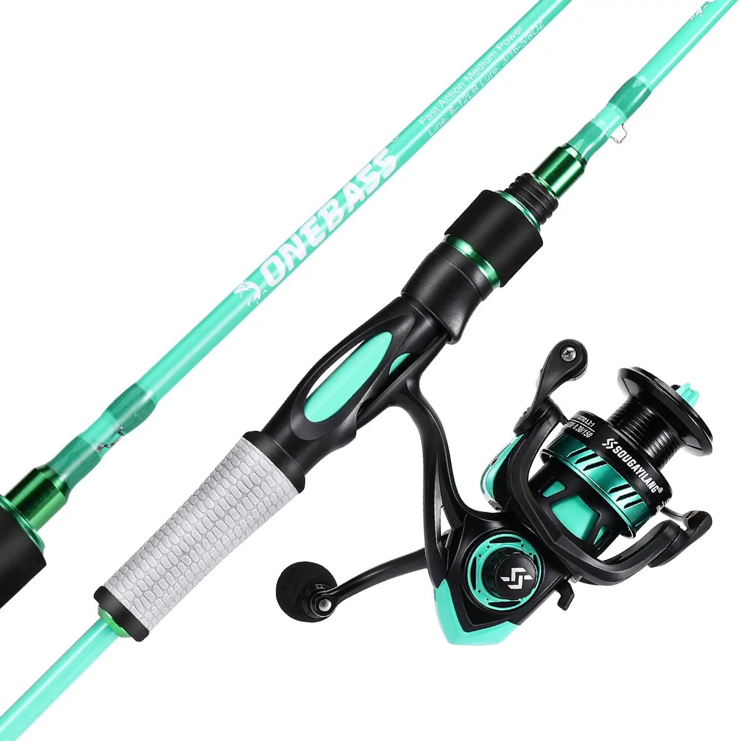 

Spinning Fishing Rod Reel Combo, Graphite 2Pc Blanks, Stainless Steel Guides, Lightweight & Sensitive