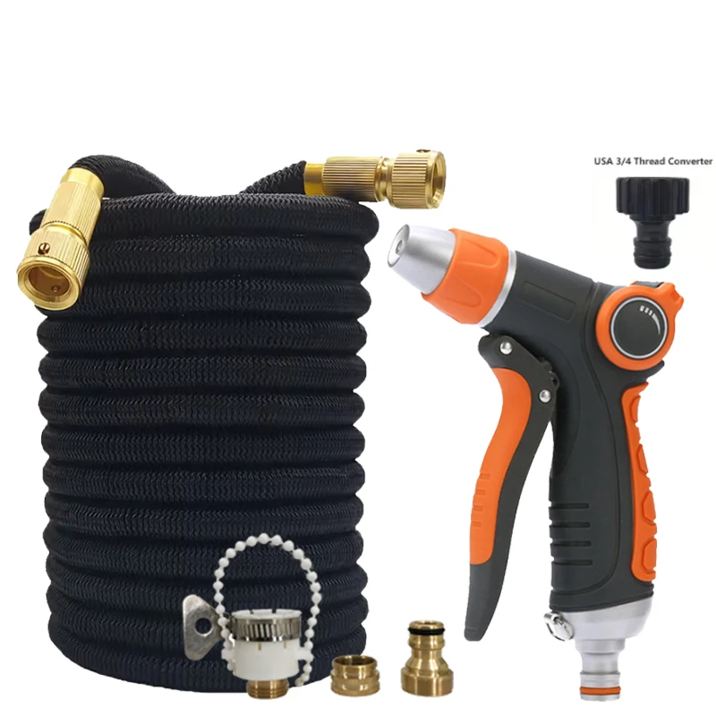 

Телескопический шланг для полива садоводства, многофункциональный регулируемый водяной пистолет, удлиненная водопроводная труба, используется для орошения сада