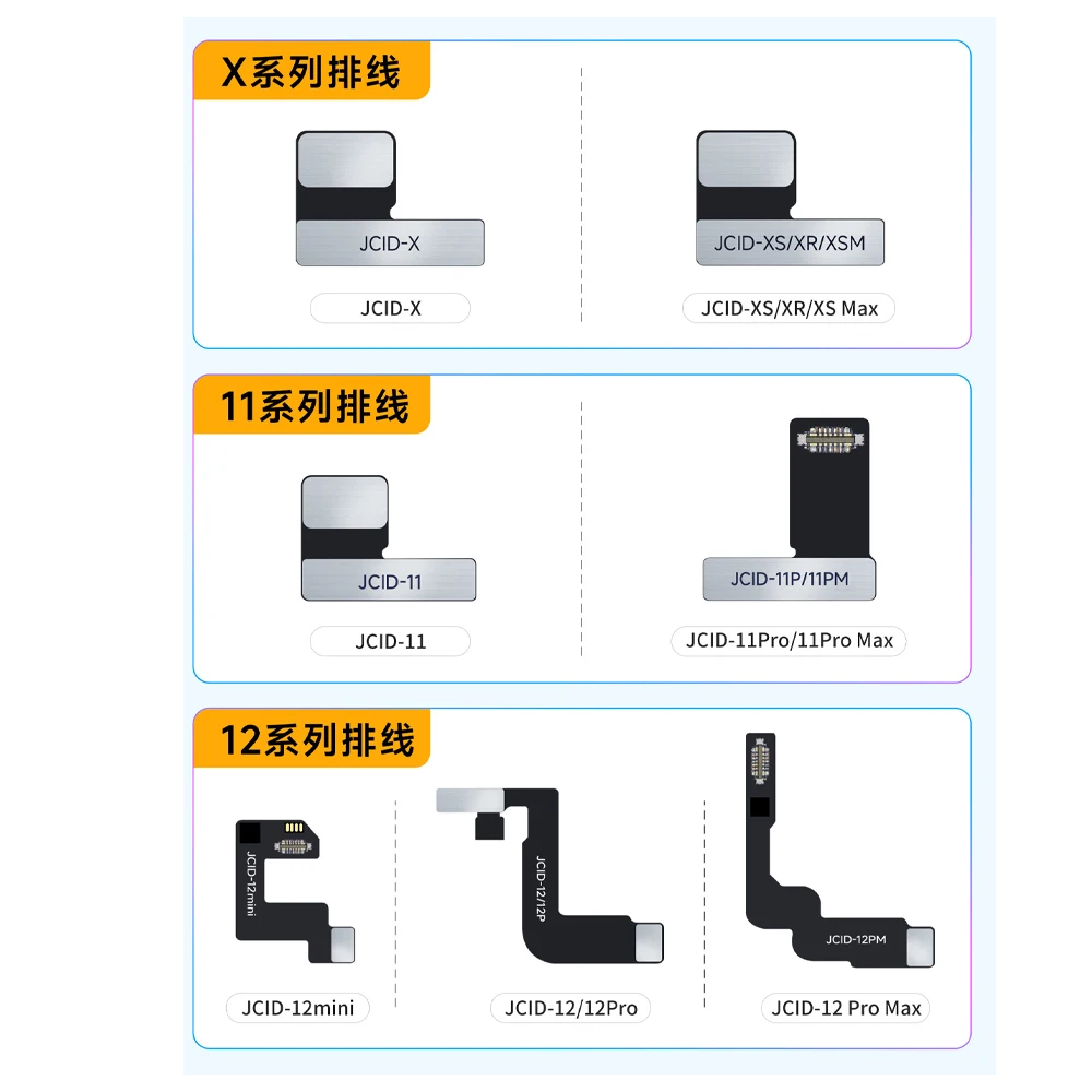 JC Dot Matrix Cable Dot Projector Flex per IPhone X XR XS 11 12 13 14 11PRO PRO MAX Mini Face ID Repair senza saldatura