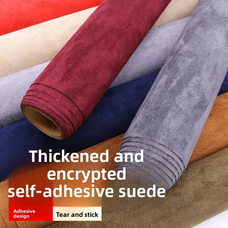 

Самоклеящаяся замшевая ткань в рулонах для DIY-проектов, декора автомобилей, мебели, шитья, обивки салона автомобиля