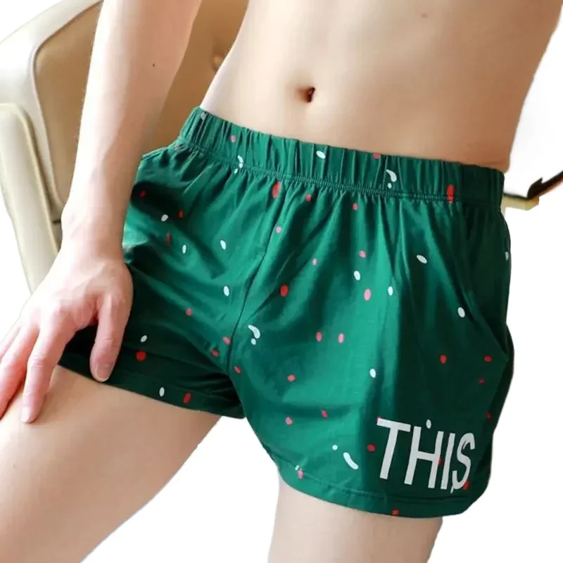 

Men's Causla Shorts Teenager Aro Pants Printed Cotton Breathable Comfortable Running Sports Trunk Loose Homewear Sleeping Pajama