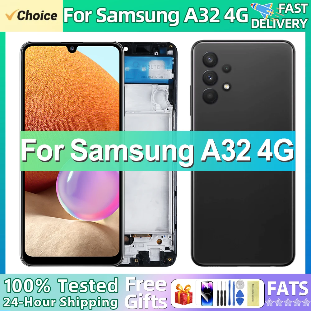 AMOLED For Samsung Galaxy A32 4G LCD SM-A325F SM-A325M Display Touch Screen Replacement