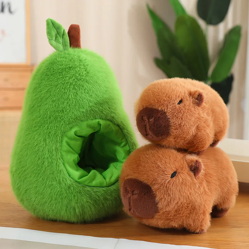 Fun Fruit Animal Capybara Plush Doll Apple Pig Avocado Capybara Combination Plush Toy Home Decor For Boys Girls Birthday Gift