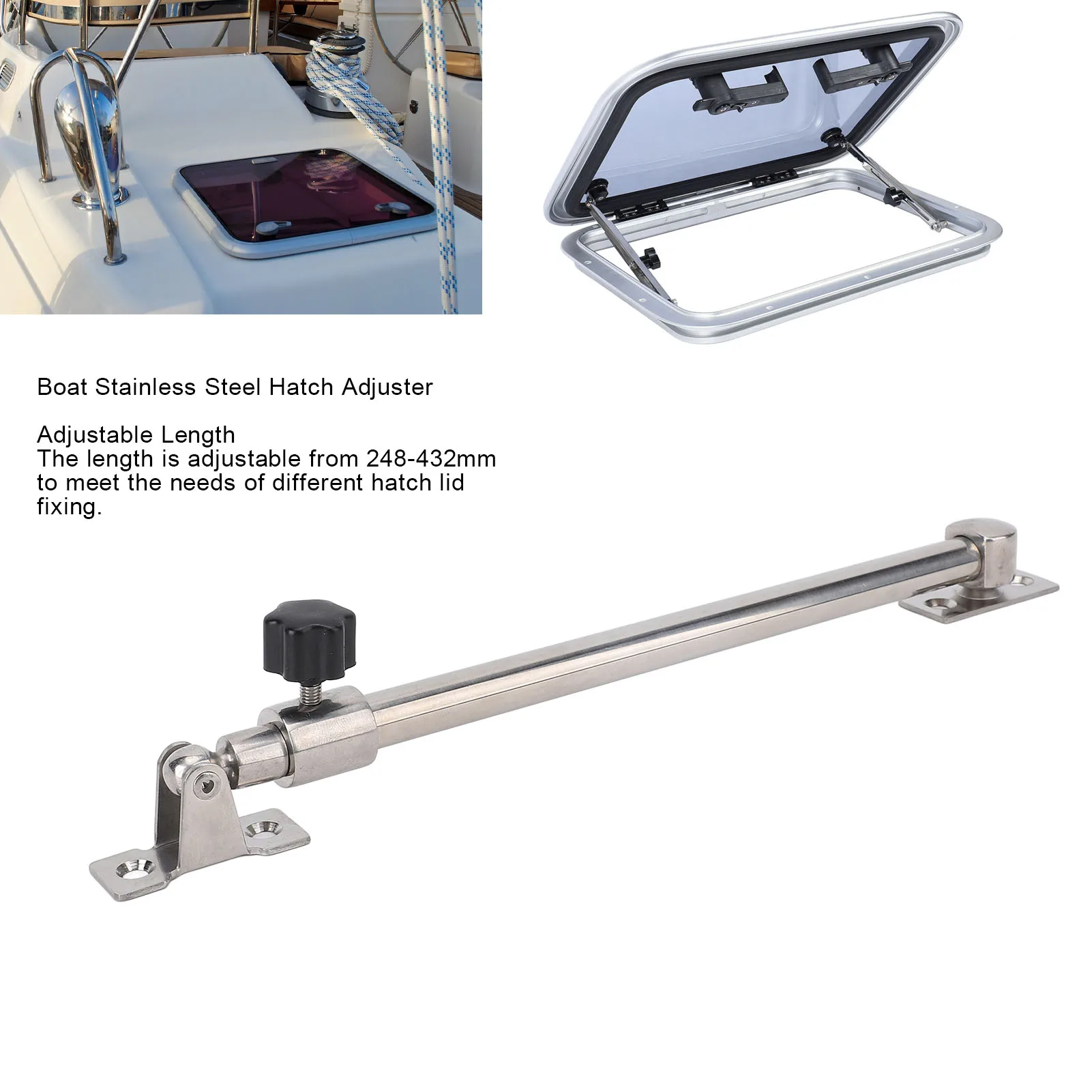 Marine Hatch Lid Holder Adjuster Marine Hatch Lid Adjuster Abrasion Proof Hatch Lid Stay Rugged Enduring Retractable for Yacht