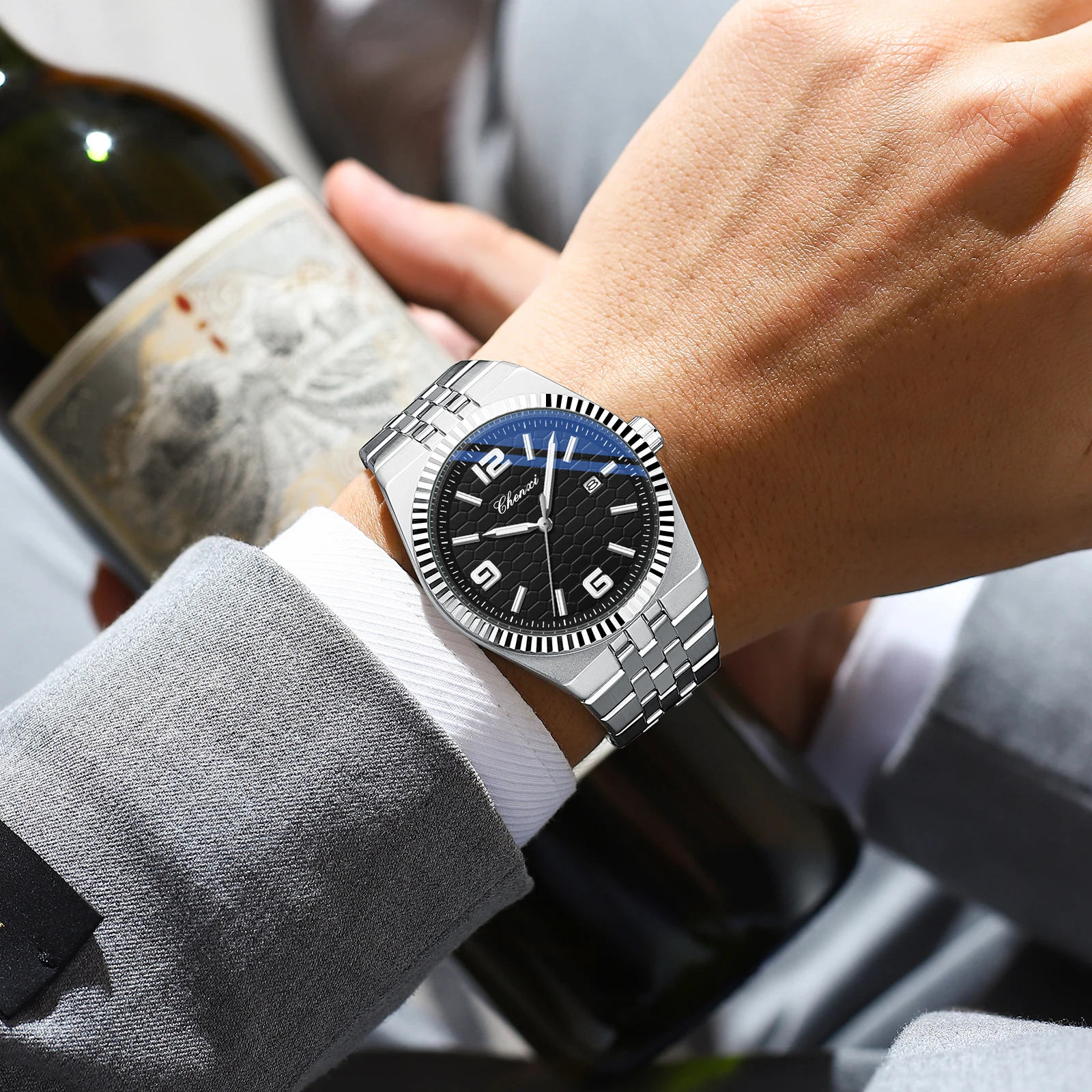 Chenxi 8280 Top brand orologi da polso da uomo militare in acciaio inossidabile orologio al quarzo di lusso da uomo orologio da polso maschile relojes para hombres