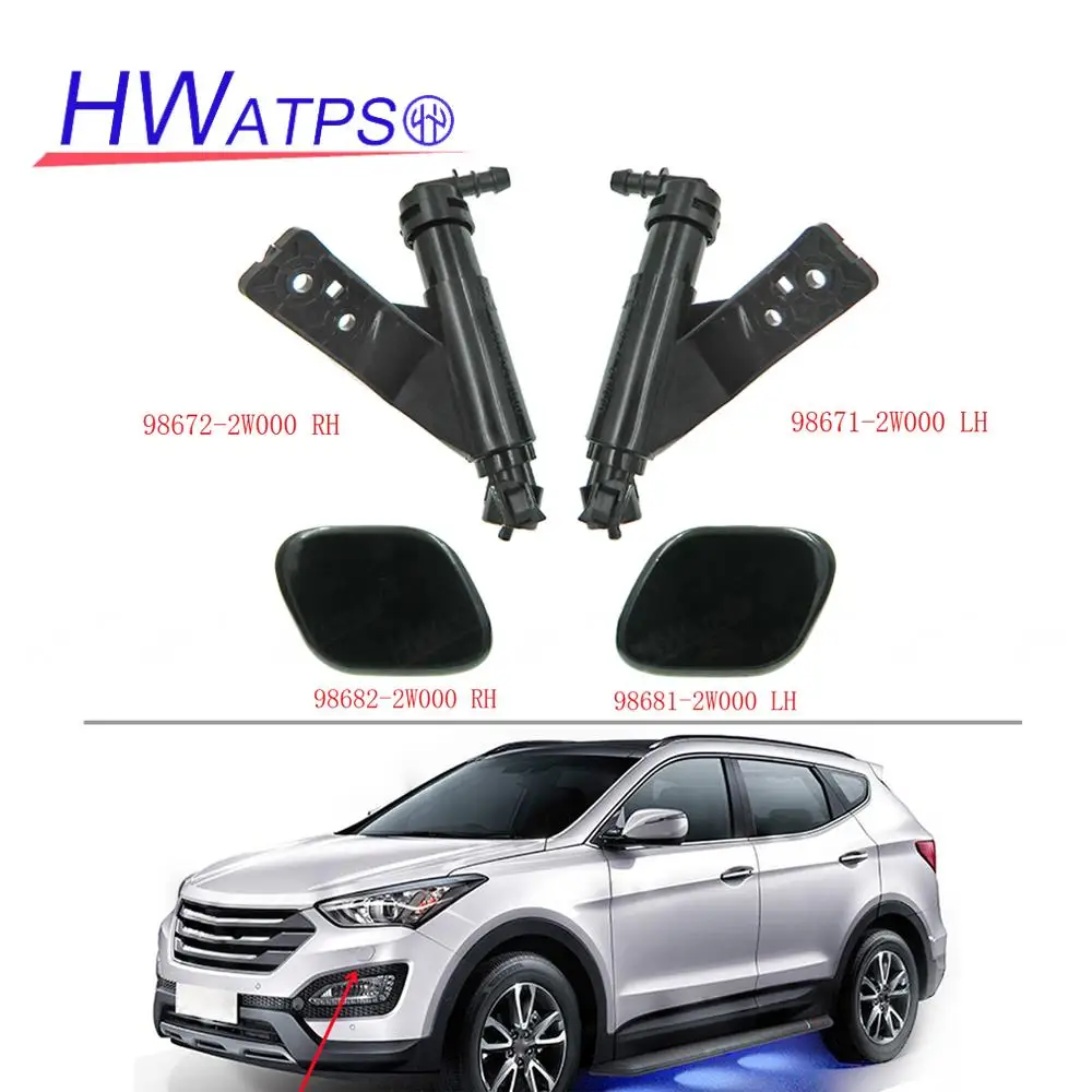 Front Bumper Headlight Washer Spray Nozzle Cover Cap 98671-2W000&98672-2W000 98682-2W000&98681-2W000 Fits Hyundai Santa fe DM