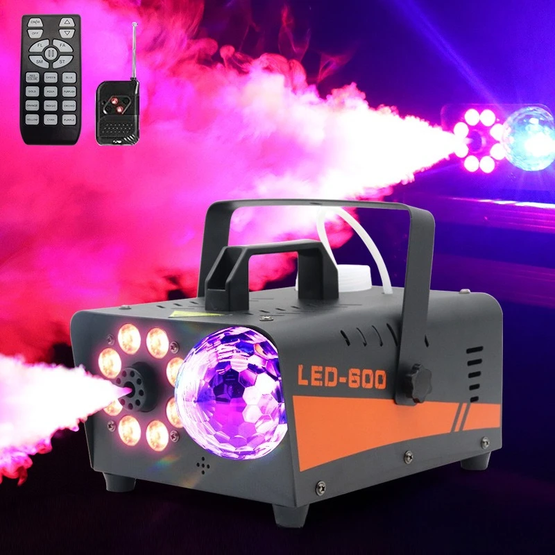 マジックボールミニ600wフォグマシン、ハロウィンステージディスコパーティー用ポータブルスモークメーカー