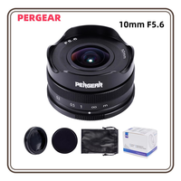 PERGEAR 10mm F5.6 APS-C Fisheye Manual Focus Prime Lens for Fuji XF M43 Sony E Canon EOS M Mount Mirrorless Cameras  Ultra-Wide