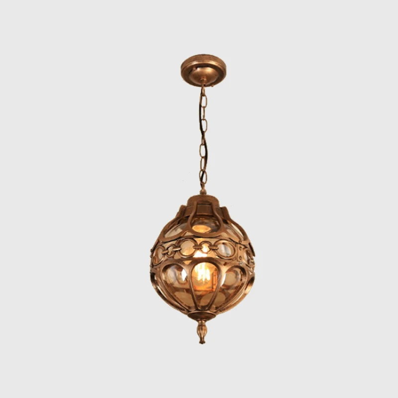 Retro European Outdoor Waterproof Pendant Lights Grape Frame Chandeliers for Balcony Corridor Aisle Loft Restaurant Lighting Fix