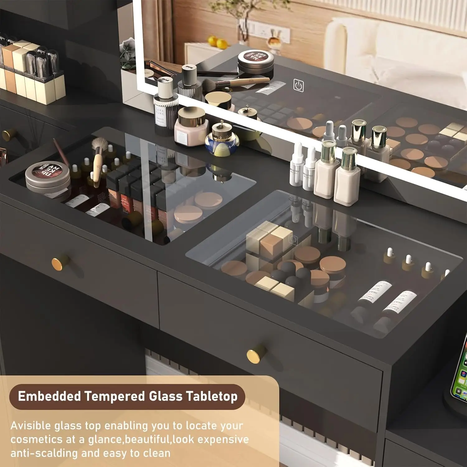 إطار سرير منجد من AMERLIFE مقاس كوين 62، سرير بمنصة فاخرة مع لوح رأسي طويل جدًا وشارع رأسي #4