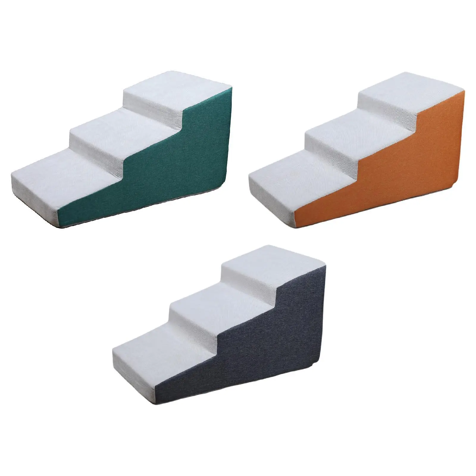 

Dog Stairs Ramp High Beds Climbing 3 Steps Elegant Non Slip Bottom Removable Cover Sturdy Dog Slope Stairs Pet Steps for Indoor