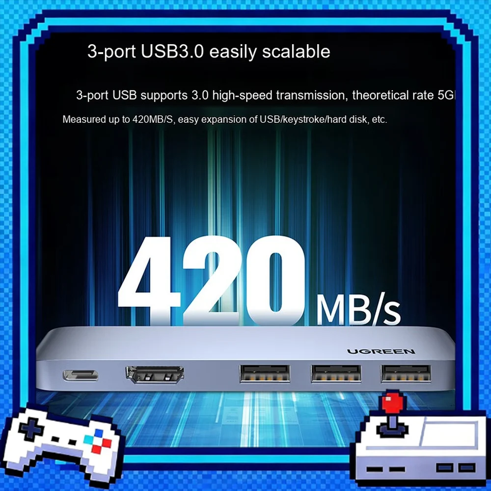 UGREEN 60559 USB C Hub 5 in 1 with 4K HDMI 3 USB 3.0 PD 100W Type C Docking Station for MacBook Pro Air Laptop