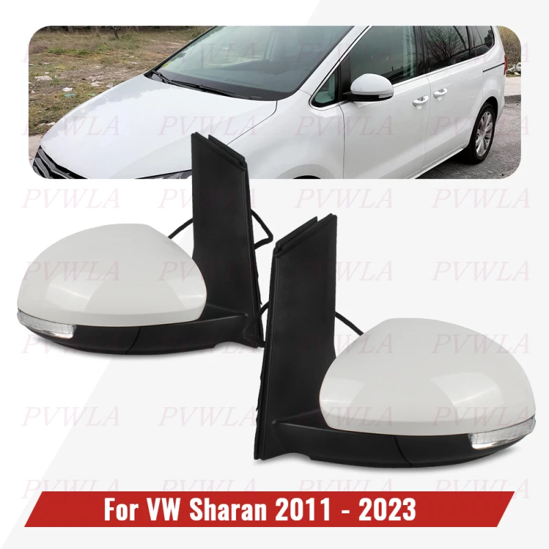 

13PIN White Painted Memory Power Fold Mirror Assembly For VW Sharan 2011 2012 2013 2014 2015 2016 2017 2018-2023 Car Accessories