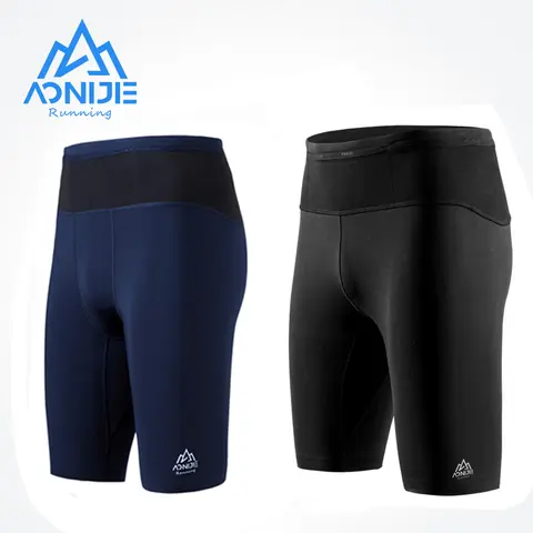 AONIJIE 남성용 빠른 건조 압축 러닝 팬츠, 하이 스프링 전문 트레이닝 반바지, 피트니스 타이트 5 쿼터 팬츠