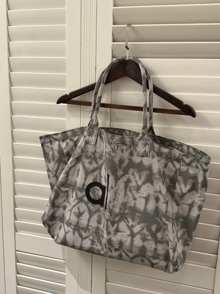 Korean Casual Tie Dye Letter Printed Travel Bag Luxury Designer Women Summer Tote Bag Large Capacity Sports Storage Luggage Bag image 6