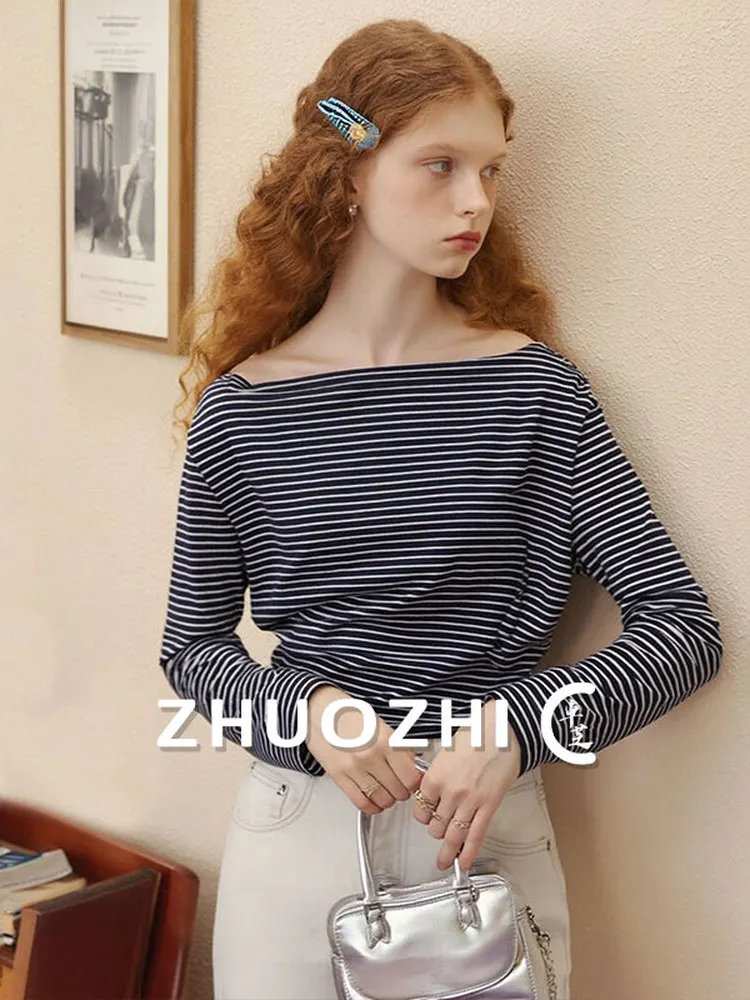 

Новинка: Плиссированная футболка ZhuoZhi в корейском стиле, однотонная, с одним рукавом, облегающая, приятная к телу, весенняя, повседневная, классическая, длинная.