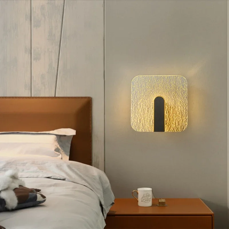 Lámparas de pared de lujo para decoración del hogar, pantalla acrílica para dormitorio, candelabro creativo con grietas, iluminación LED para sala de estar, Lustre