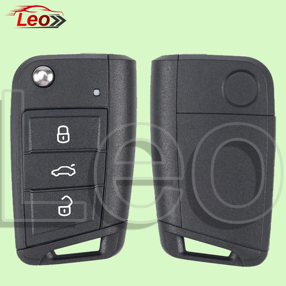 Leo Smart Flip Remote Key For VW Volkswagen Seat Golf 7 MK7 Touran Polo Tiguan Keyless Go / No Keyless Go 433MHz MQB48-CHIP
