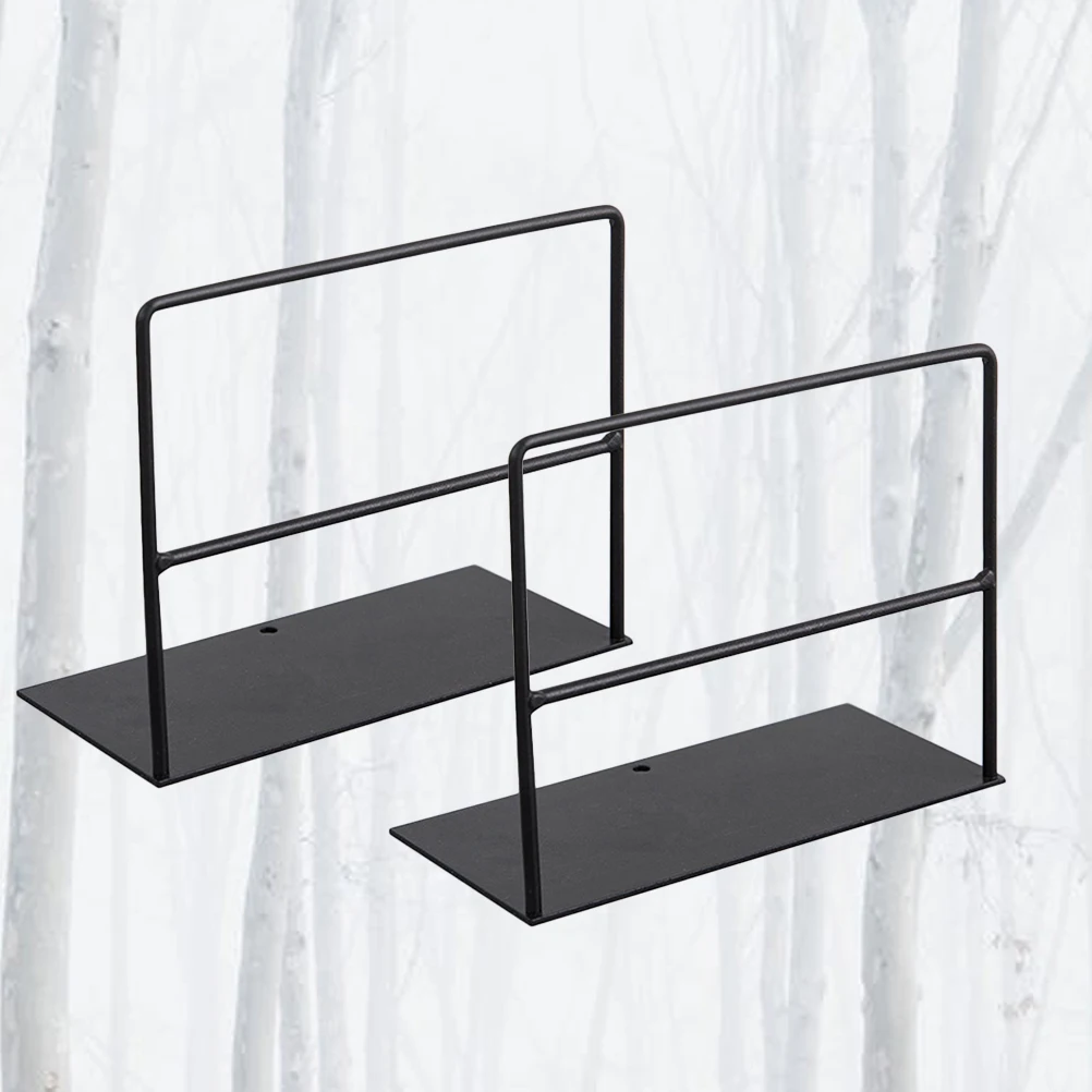 

2pcs Bookends Iron Black Prevent Tumble Keep ganized Office Home Metal Powder Coated Smooth Anti Rust Book Supports