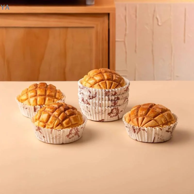 50Pcs Non-Stick Paper Baking Trays High Temperature Resistant Round Boat Windmill Shaped for Bakery Home Baking Use