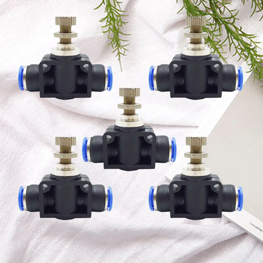 5Pcs High-Pressure Resistant Pneumatic Throttle Valve Flow Limiting Restrictor for Air Tools Industrial Automation Series