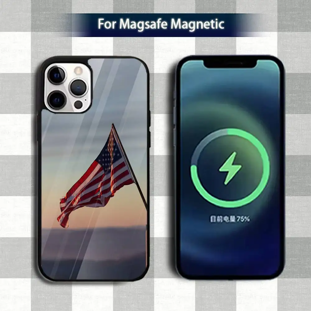 حافظة هاتف بعلم أمريكا U-USA لهواتف iPhone 13,12,15,17,11,16,14,Pro,Max,Plus,Mini,Magsafe,حافظة شحن لاسلكية مغناطيسية #5