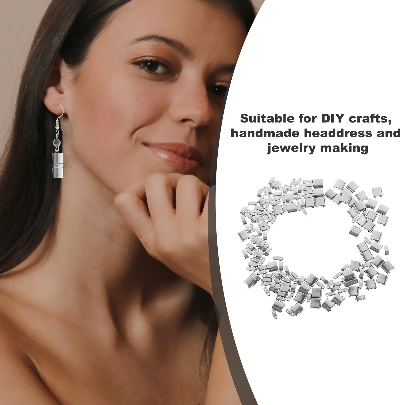 

150pcs Double Hole Glass Beads Craft Jewelry Kit DIY Charm Bracelet Necklace Bead Charms Diy Craft Beads 2 Holes Glass Pendants