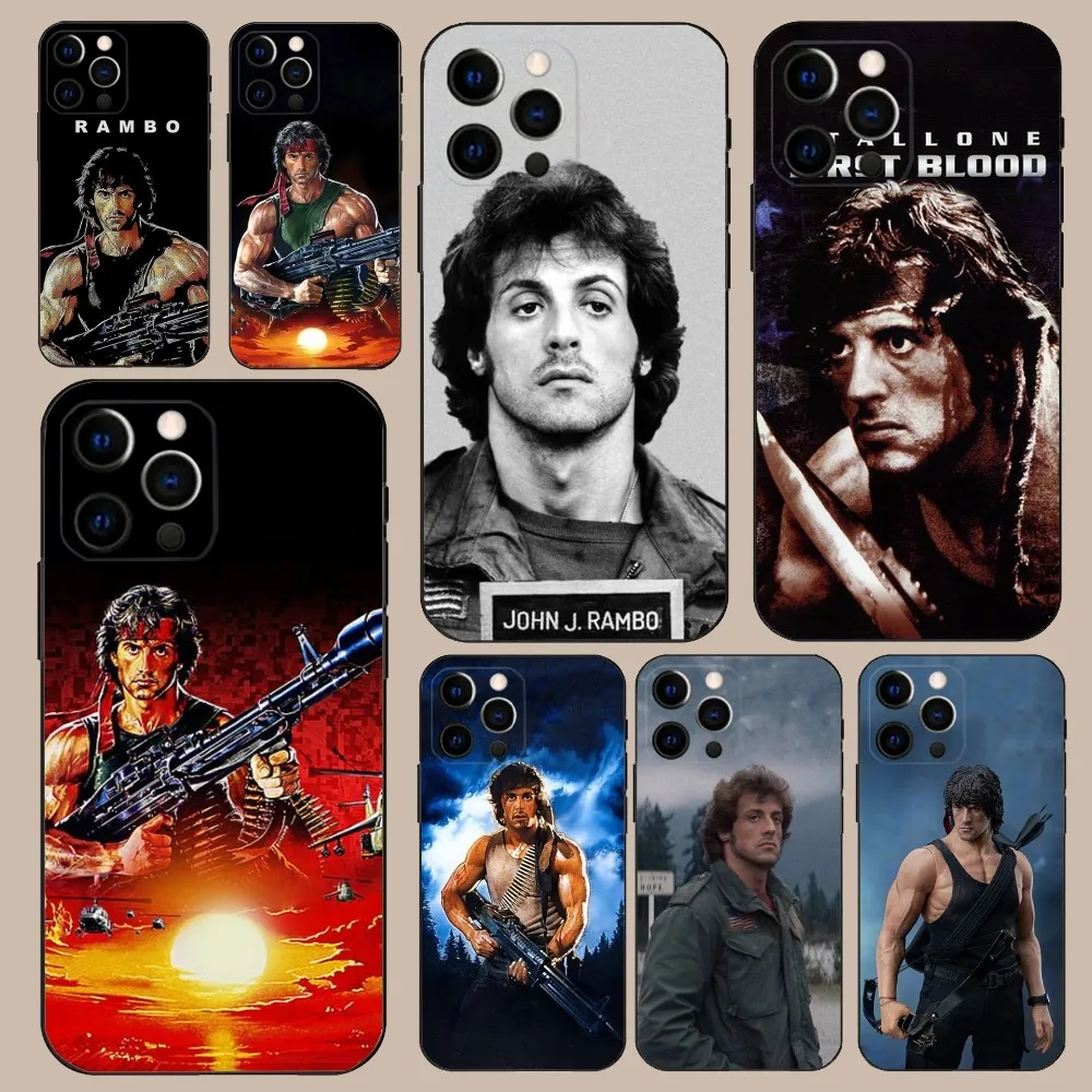 First Blood John Rambo Phone Case For iPhone 16,15,14,13,12,11,Pro,X,XS,Max,XR,Plus,Mini Soft Black Cover