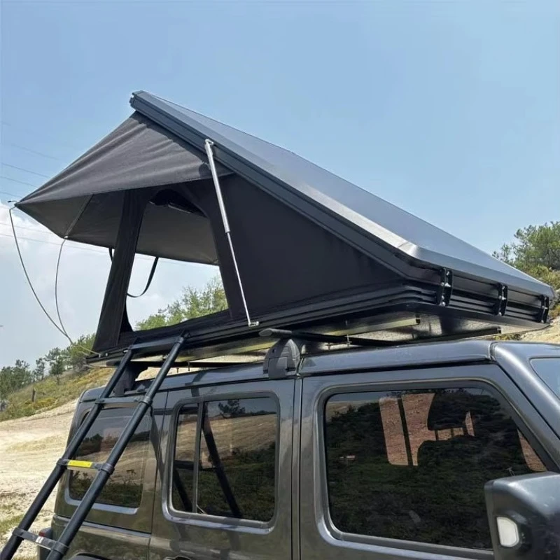 البرية سحابة رائجة البيع قماش التخييم مثلث سقف أعلى خيمة في الهواء الطلق قشرة صلبة الألومنيوم سيارة على السطح خيمة مع لوحة طاقة شمسية #5