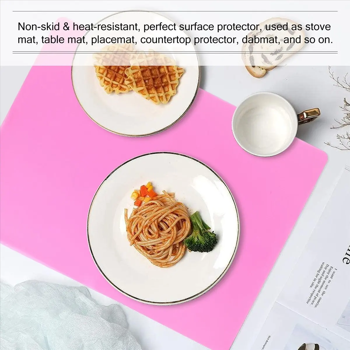 【2026 TOP Global】2 Pack A3 Extra Large Silicone Sheet for Crafts Jewelry Casting Molds Mat, Food Grade Silicone Placemat, Multi