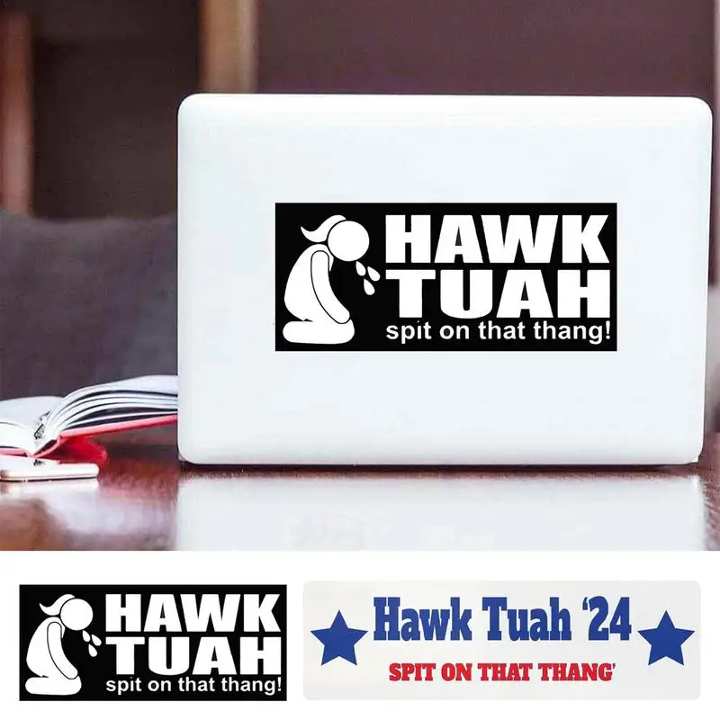 5pcs Hawks Tuah Spit On That Thang Decals For Window Laptop Bumper Waterproof Vinyl Sticker Funny Viral Girl Meme Car Sticker