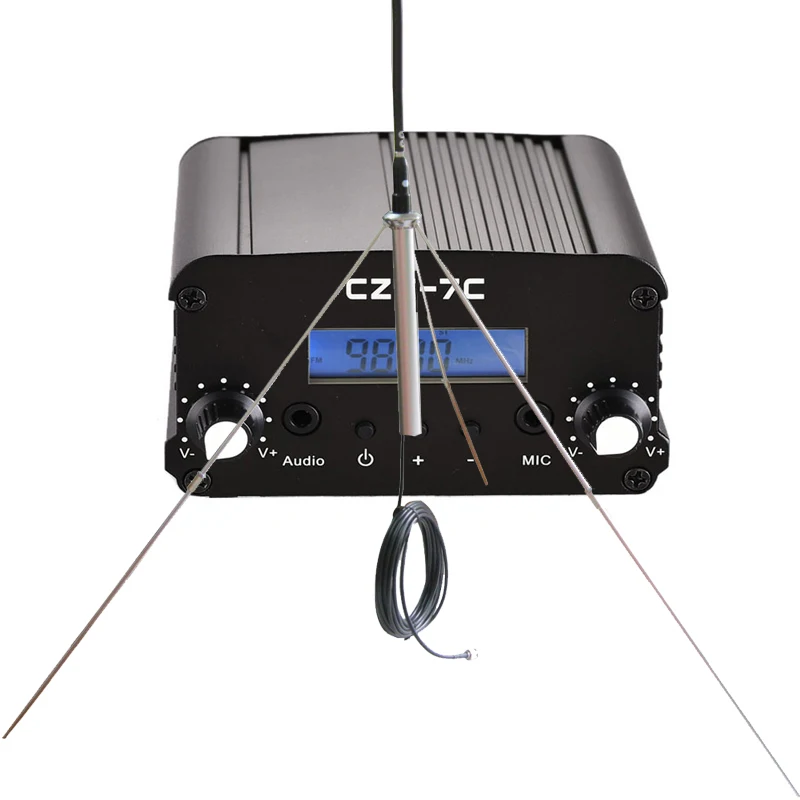 CZE-7C Transmissor FM 7W Estação de transmissão sem fio Transmissão de rádio com entretenimento auditivo de longa distância PLL
