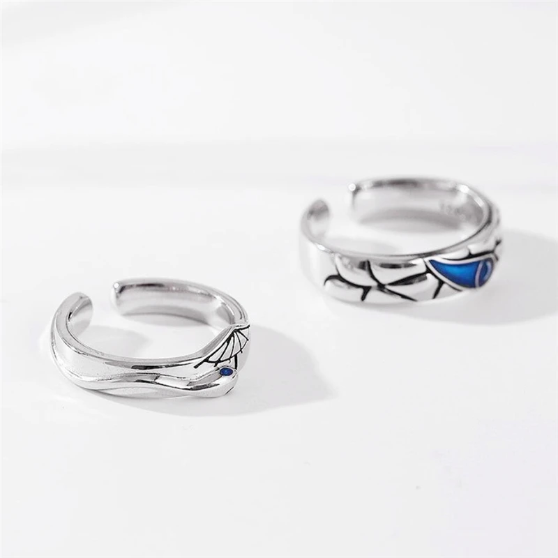 Art Eyes Sweet Couple Gift 925 Sterling Silver Female Resizable Opening Rings RI1030