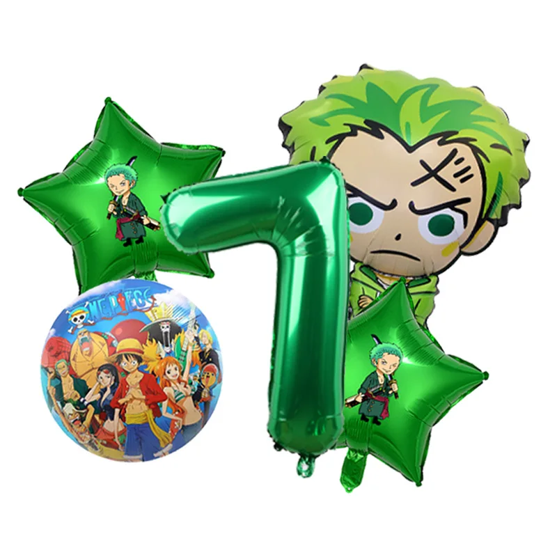 One Piece Verjaardagsballonarrangement Luffy Strohoed Folie plus Glitter Accent Mylar voor Kinderen Anime Taarttafeldecoratie