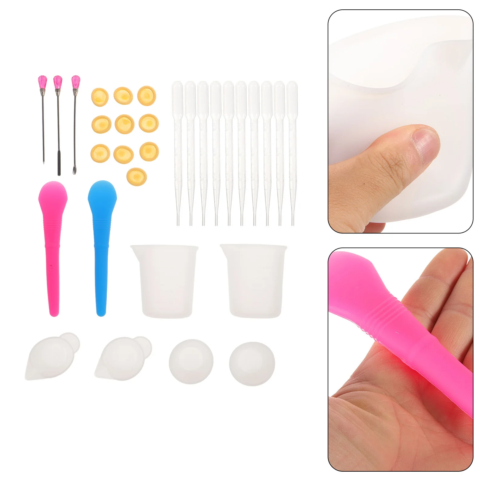 

1 комплект инструментов для смолы, силиконовые мерные чашки, чашки для смешивания для DIY, принадлежности для изготовления эпоксидных ювелирных изделий, форма для смолы, аксессуары для рукоделия