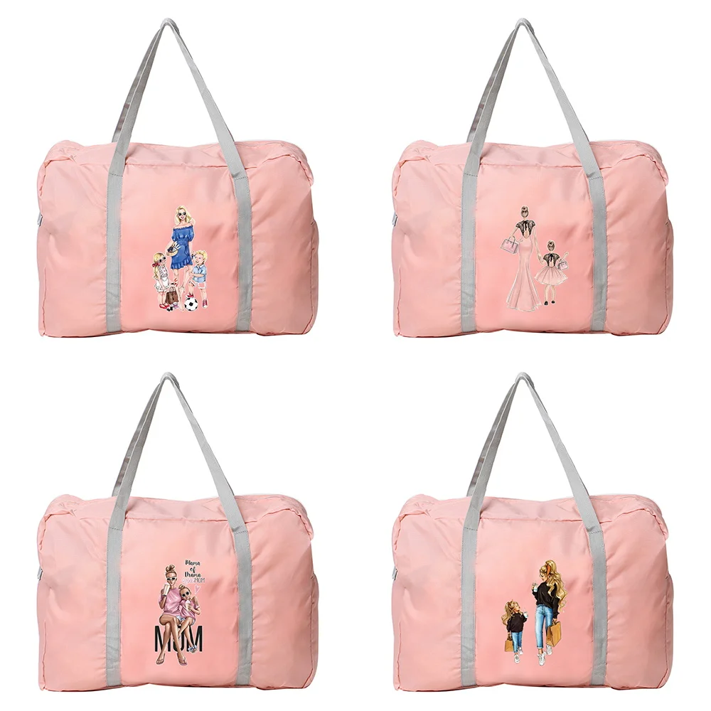 Foldable Large-capacity Unisex Fashion Luggage Travel Tote Bag Mom Pattern Printed Travel Bag