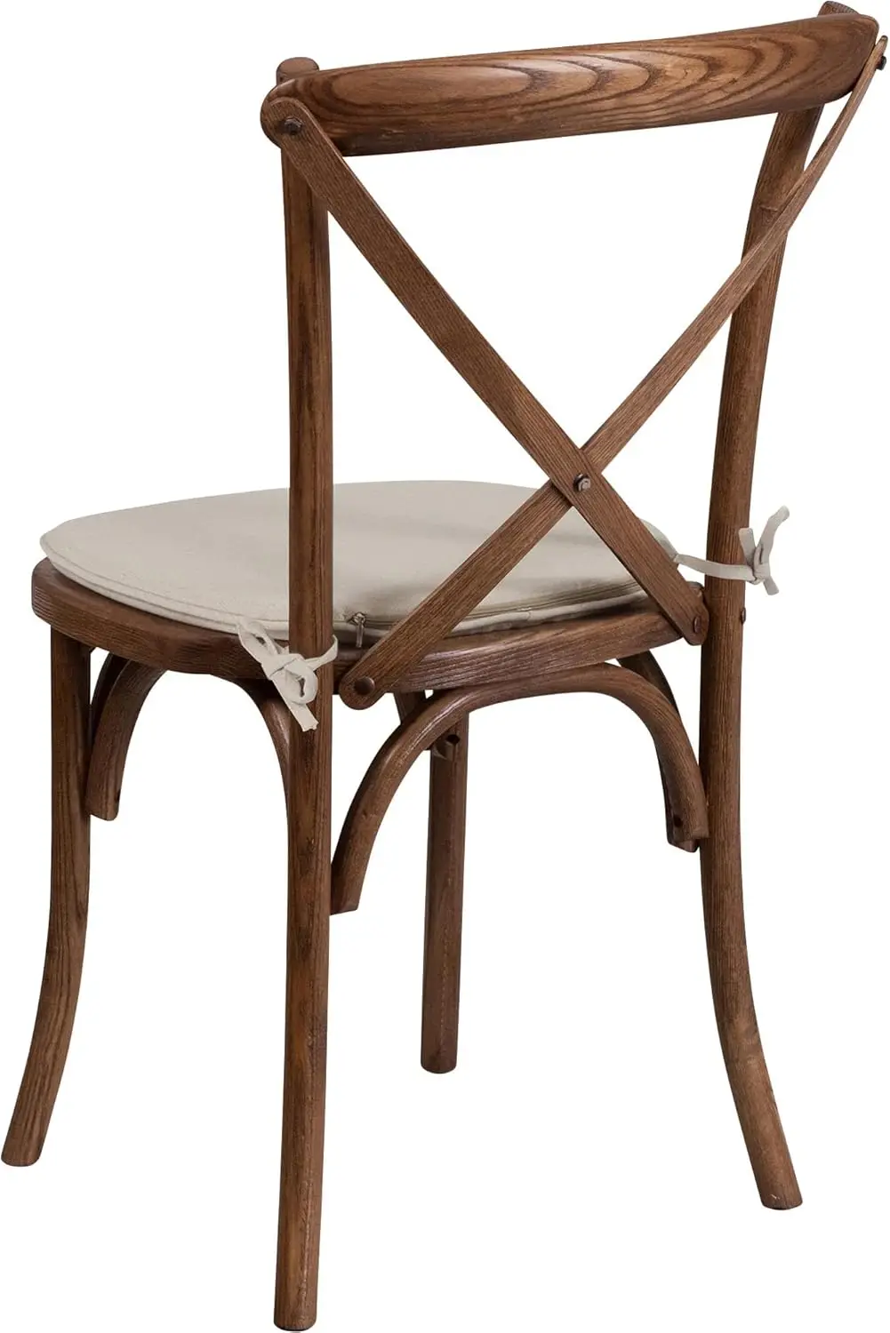 Hercules Series Empilhável Pecan Wood Cross Back Chair com Almofada
