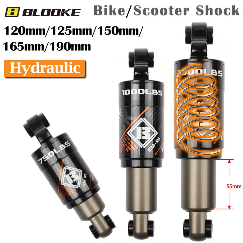 

BLOOKE BM-R5 Амортизаторы для горного велосипеда 120 125 150 165 190 мм Пружинный амортизатор для электрического скутера M365 KUGOOScooter Par