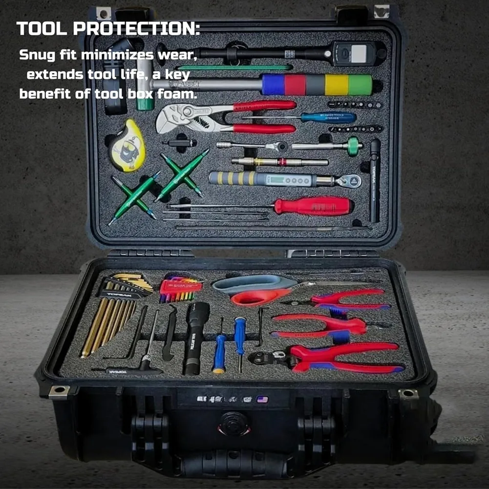 ABFY-Tool Box إدراجات إسفنجية للحقائب، أوراق تخزين من البولي إيثيلين لحافظة الأدوات الصلبة، ظلال الأدوات