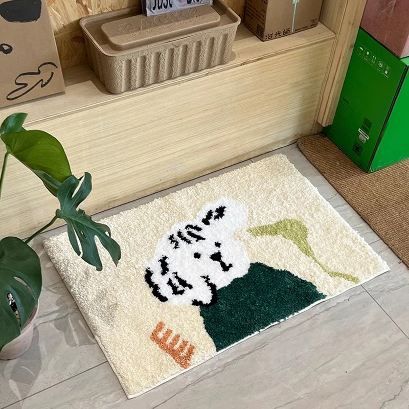 Cartoon Tufting Bathroom Mat Dog Food Carpet Area Rug Bathmat Floor Tub Side Absorbent Anti Slip Pad Doormat Home Decor 50x80cm