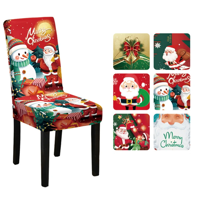 2026 Christmas Chair Cover Full Package Applicable Decoration Elastic Chair Covers High Back Dining Chair Cover Atmosphere