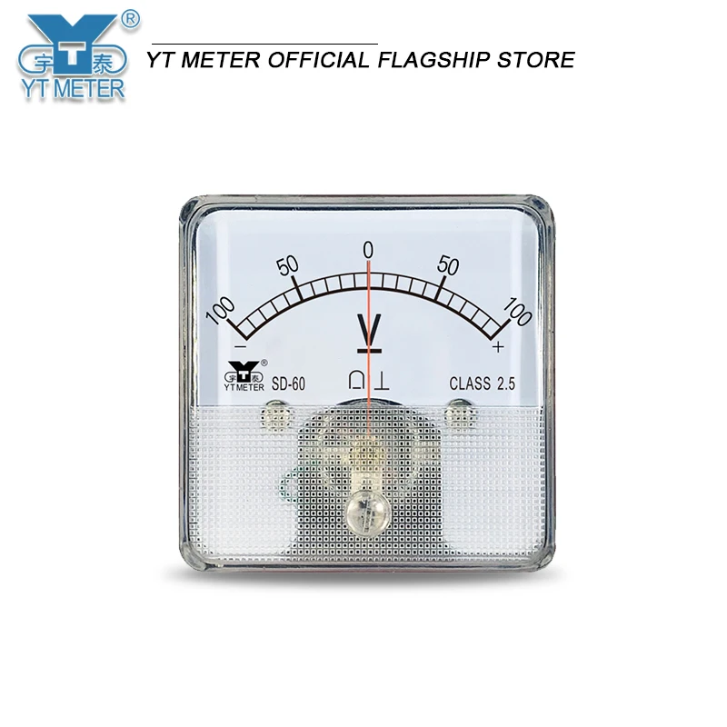 SD60 Positive and negative voltmeter 10V 20v±30v 50v pointer bidirectional Voltmeter dc dh60 cz60