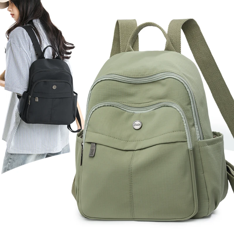 New Luxury Women's Waterproof Nylon Backpack, Fashion Large Capacity Lightweight Travel Handbags, Stylish Casual Shoulder Purse