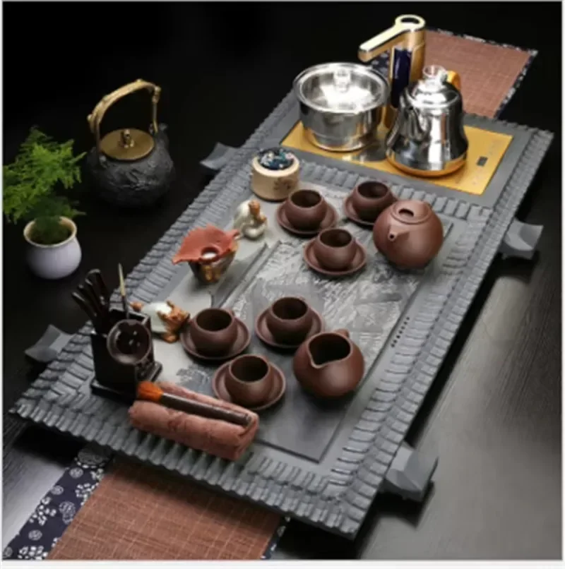 best quality Double stove wood clay ceramic kung fu tea set