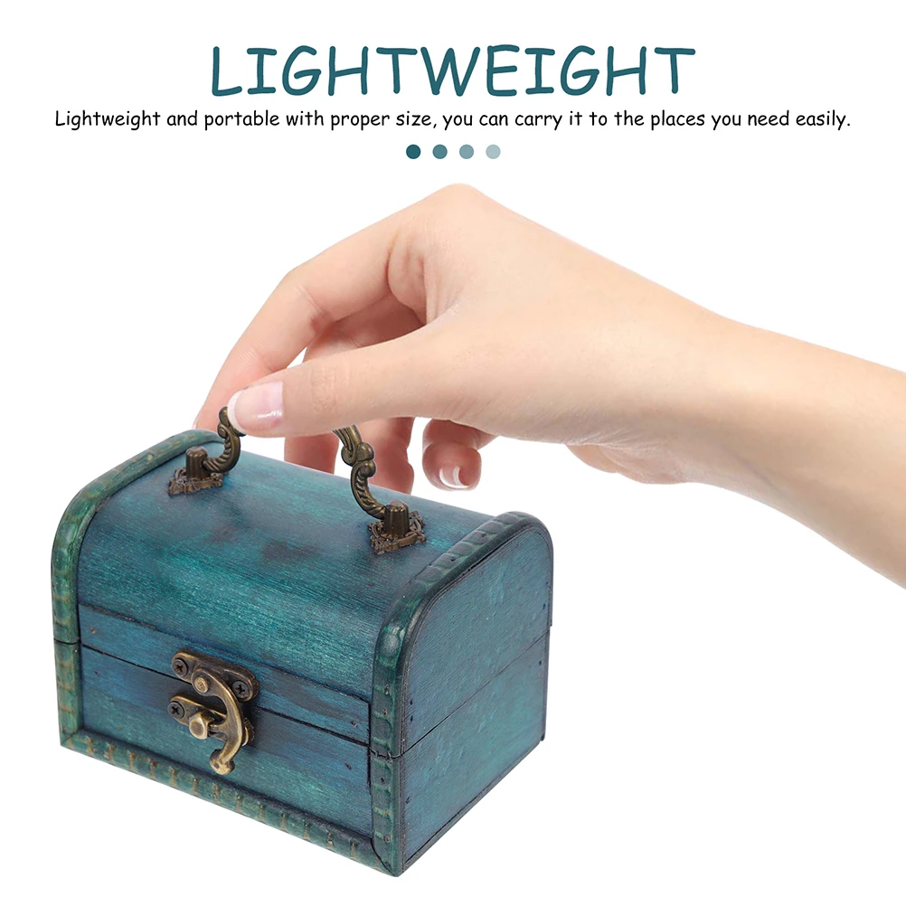 

2 Pcs Jewelry Packaging Box Ring Case Vintage Snack Organizer Wood Storage Wooden Earring