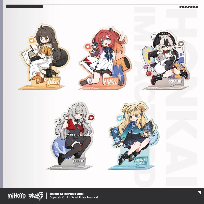 

Honkai Impact 3rd Official Merch miHoYo Original XBDCHH Theme Series Acrylic Stand Senadina Coralie Helia Decoration Anime Gift