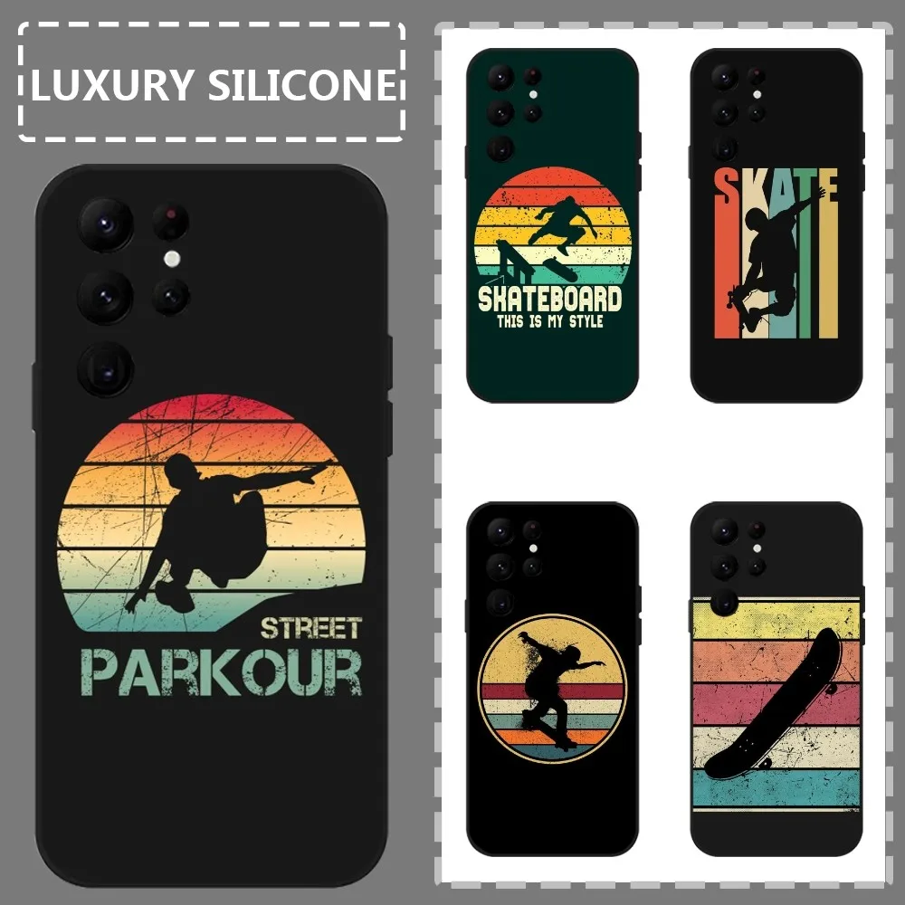 

Cool Extreme Skateboarding Art Phone Case For Samsung Galaxy S24 Ultra S22 S23 Ultra S21 S20 5G Protective Silicone TPU Funda