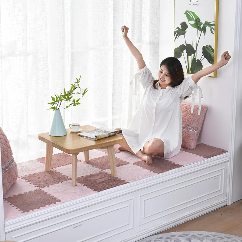 Soft Plush Foam Floor Mat for Living Room Square Puzzle Carpet Warm Children Play Mats Home Decor Balcony Spliceable Rug 30*30cm
