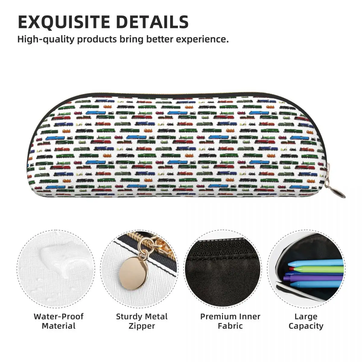 유명한 영국 증기 기관차 연필 케이스 연필 주머니 보관 문구 용품 펜 상자 연필 가방 소년 소녀 선물